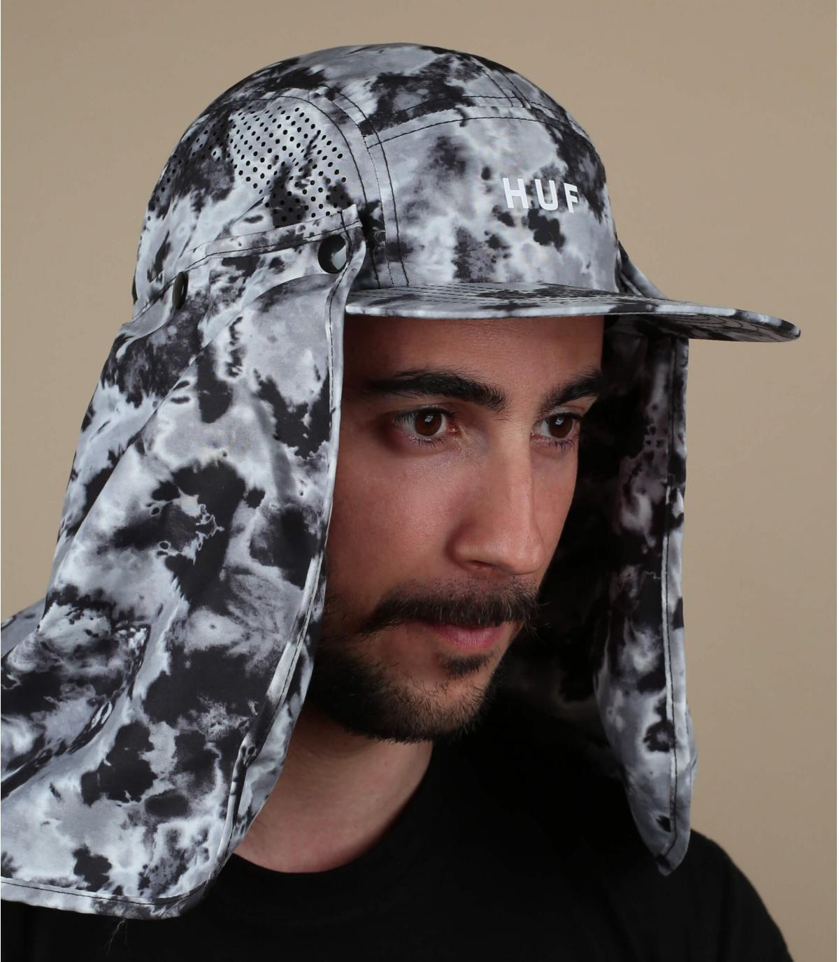 5 Panel Nackenschutz Huf grau Festival Covert Volley black 5 Panel Nackenschutz Huf grau Festival Covert Volley black